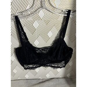 Free People‎ Black Lace Bra Bralette XS wireless